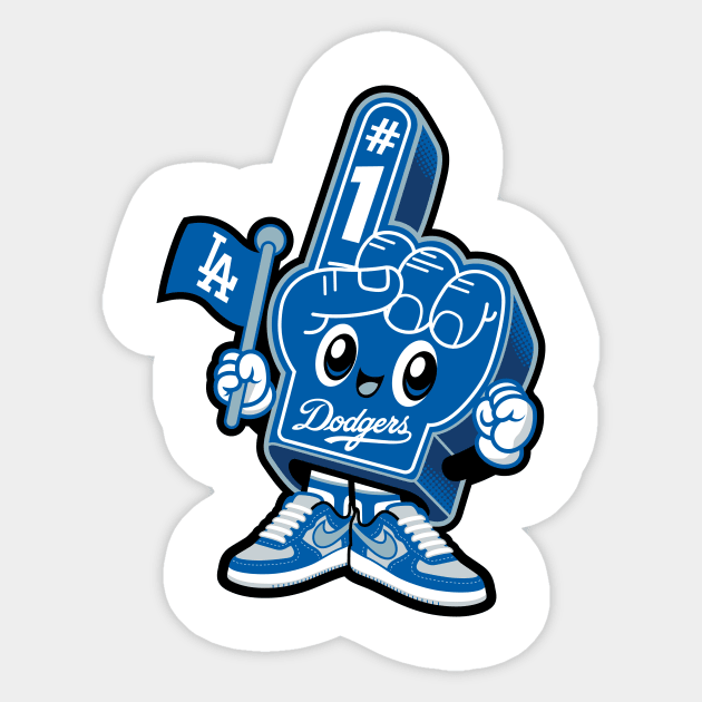 Mr. Dodger Foam Finger Dodgers Sticker TeePublic